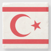vlag van Noord-Cyprus Stenen Onderzetter (Voorkant)