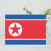 Vlag van Noord-Korea Kaart (Staand voorkant)