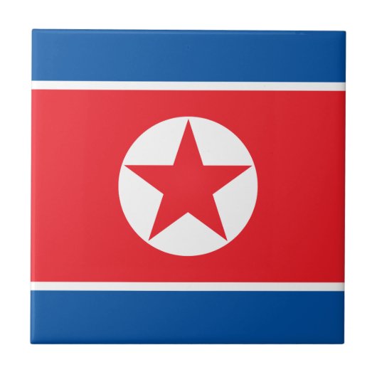 Vlag van Noord-Korea Tegeltje (Voorkant)
