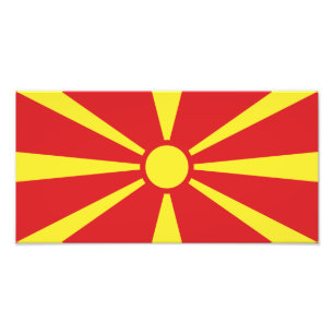 Vlag van Noord-Macedonië Foto Afdruk