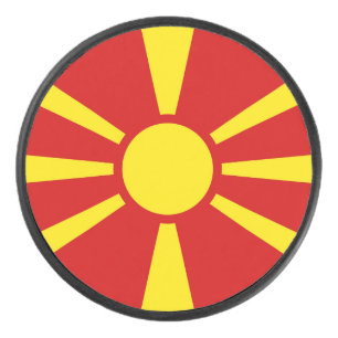 Vlag van Noord-Macedonië Hockey Puck