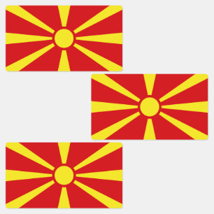 Vlag van Noord-Macedonië Labels
