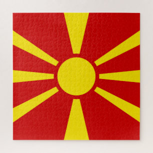 Vlag van Noord-Macedonië Legpuzzel