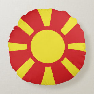 Vlag van Noord-Macedonië Rond Kussen