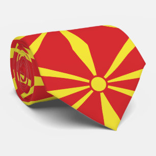 Vlag van Noord-Macedonië Stropdas