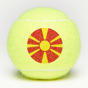 Vlag van Noord-Macedonië Tennisballen
