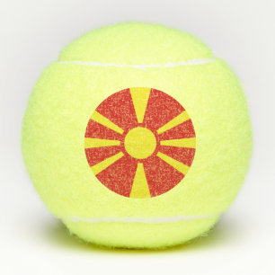Vlag van Noord-Macedonië Tennisballen