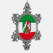 Vlag van Noordrijn-Westfalen Snowflake Pewter Ch Tin Sneeuwvlok Ornament (Links)