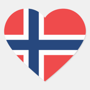 Vlag van Noorse kruidenier (Heart) Hart Sticker
