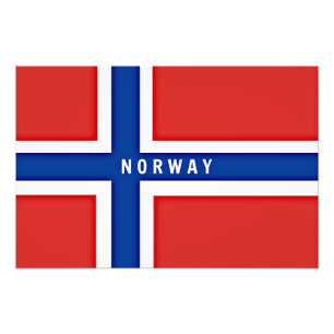 Vlag van Noorwegen Foto Afdruk
