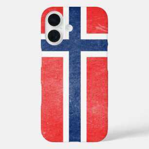 Vlag van Noorwegen Grunge iPhone 16 Hoesje