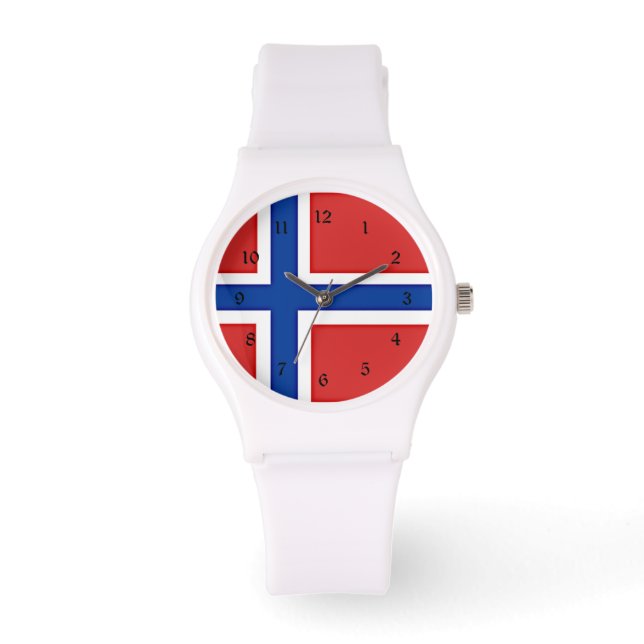 Vlag van Noorwegen Horloge (Voorkant)
