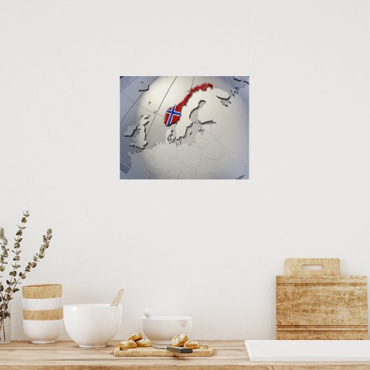 Vlag van Noorwegen Poster (Keuken)