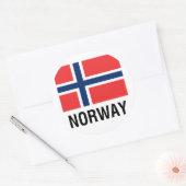 VLAG VAN NOORWEGEN RONDE STICKER (Envelop)