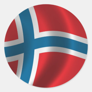 Vlag van Noorwegen Ronde Sticker