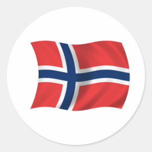 Vlag van Noorwegen Ronde Sticker