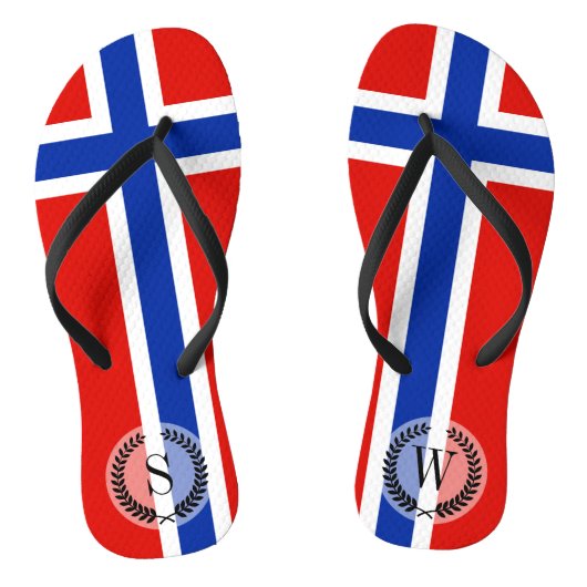 Vlag van Noorwegen Teenslippers (Voetbed)