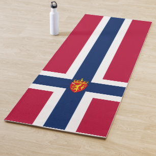 Vlag van Noorwegen/ Wapen van Noorwegen Yogamat