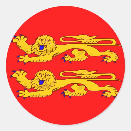 Vlag van Normandië Ronde Sticker (Voorkant)