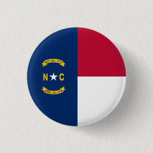 Vlag van North Carolina Ronde Button 3,2 Cm