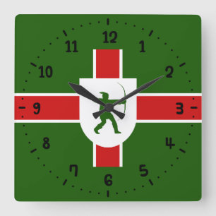 Vlag van Nottinghamshire Square Wall Clock Vierkante Klok