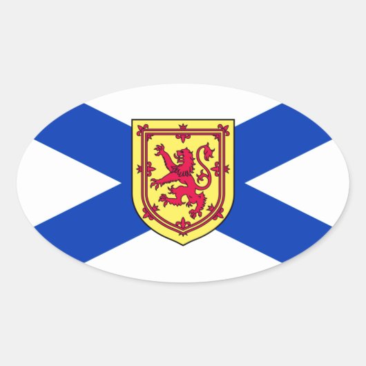 Vlag van Nova Scotia, Canada Ovale Sticker (Voorkant)