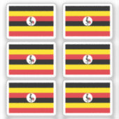 Vlag van Oeganda Collectie pack van 6 Sticker (Voorkant)