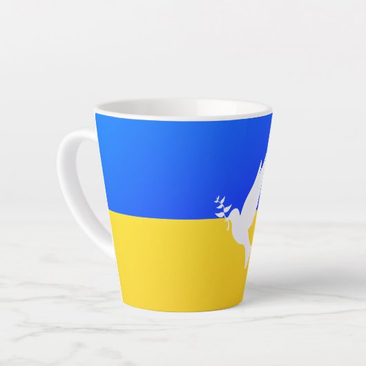 Vlag van Oekraïne - Dove of Peace - Freedom - Peac Latte Mok (Linkerhoek)
