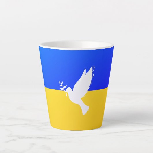 Vlag van Oekraïne - Dove of Peace - Freedom - Peac Latte Mok (Voorkant)