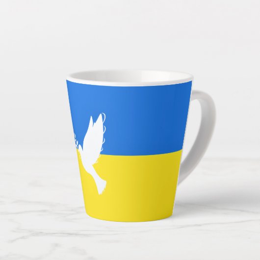 Vlag van Oekraïne - Dove of Peace - Freedom - Peac Latte Mok (Rechterhoek)