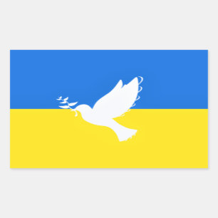 Vlag van Oekraïne - Dove of Peace - Freedom - Peac Rechthoekige Sticker