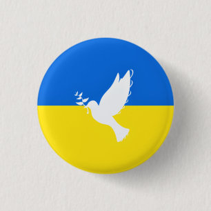Vlag van Oekraïne - Dove of Peace - Freedom - Peac Ronde Button 3,2 Cm