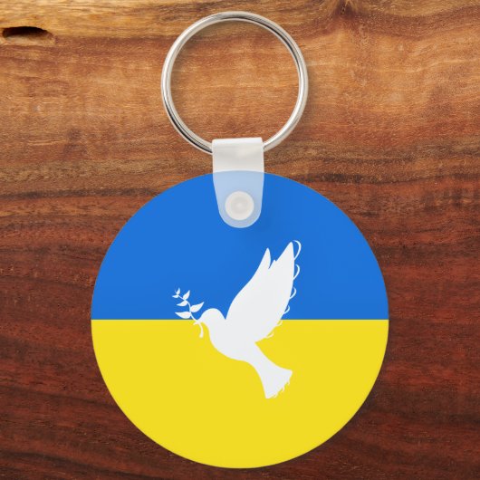 Vlag van Oekraïne - Dove of Peace - Freedom - Peac Sleutelhanger (Voorkant)