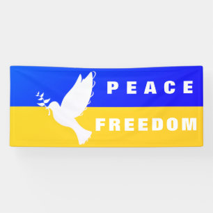 Vlag van Oekraïne - Dove of Peace - Peace - Freed Spandoek