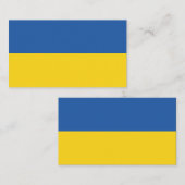 Vlag van Oekraïne Knop Visitekaartje (Voorkant / Achterkant)
