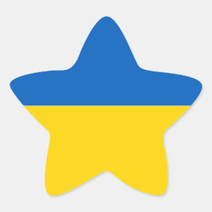 Vlag van Oekraïne ster sticker