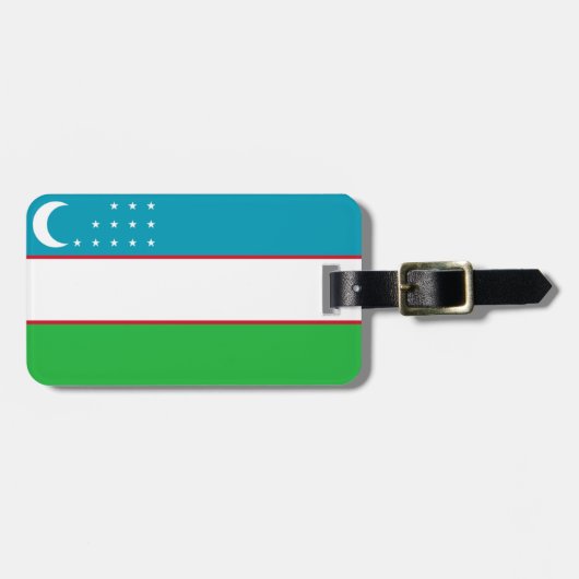 Vlag van Oezbekistan - Easy ID Personal Bagagelabel (Voorkant horizontaal)