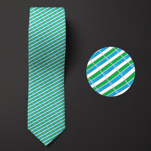 Vlag van Oezbekistan Patroon Stropdas