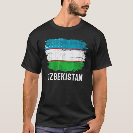 vlag van oezbekistan t-shirt (Voorkant)