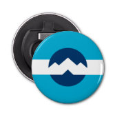 Vlag van Ogden, Utah Button Flesopener (Voorkant)