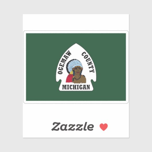 Vlag van Ogemaw County, Michigan Sticker (Vel)
