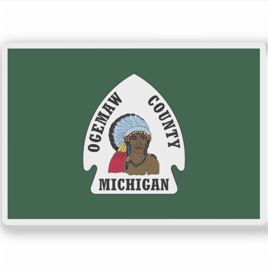 Vlag van Ogemaw County, Michigan Sticker (Voorkant)