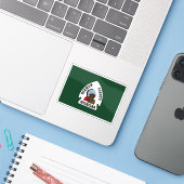 Vlag van Ogemaw County, Michigan Sticker (Laptop met iPhone)