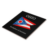 Vlag van Ohio, met het opschrift Tegeltje (Zijkant)