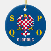 Vlag van Olomouc Keramisch Ornament (Voorkant)