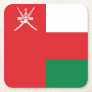 Vlag van Oman Vierkante Kartonnen Onderzetter