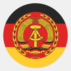 Vlag van Oost-Duitsland - Flagge der DDR (GDR) - N Ronde Sticker