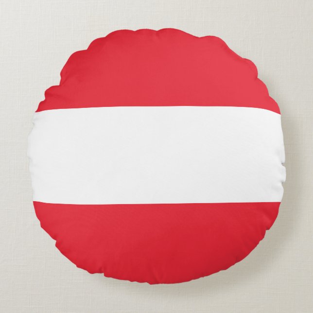 Vlag van Oostenrijk Rond Kussen (Voorkant)