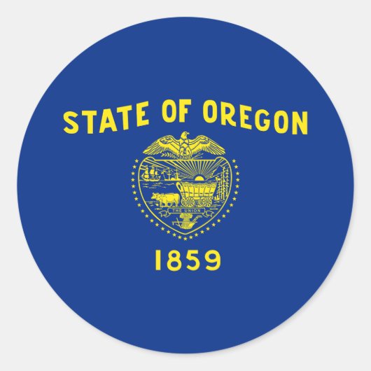 vlag van Oregon Ronde Sticker (Voorkant)