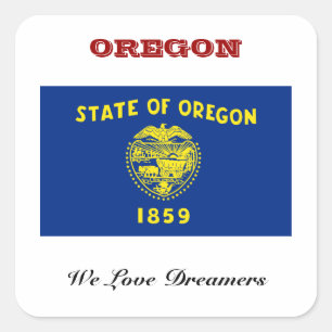 Vlag van Oregon Vierkante Sticker